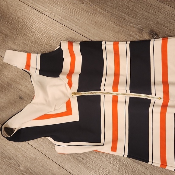 H&M Black and White Sheath Dress Sleeveless Scoop Neck Midi - Picture 4 of 7